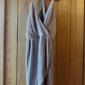 Express Metallic Halter Dress